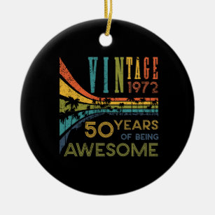 50 Year Old Birthday Vintage 1972 50th Birthday Keramik Ornament