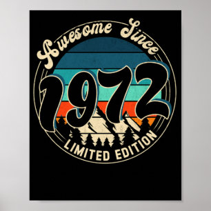50 Year Old Vintage 50th Year Old Birthday 1972 Poster
