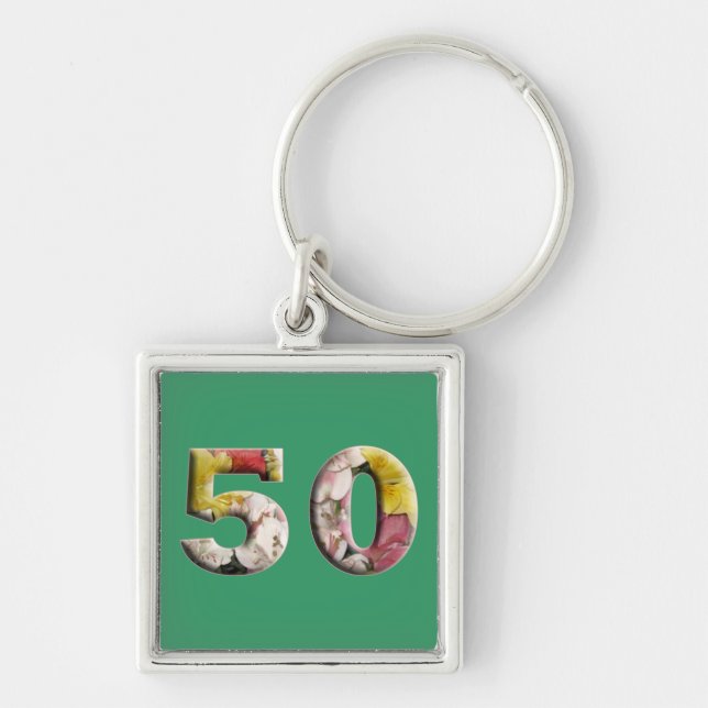50 Years 50th Birthday Milestone Keychain Schlüsselanhänger (Vorne)