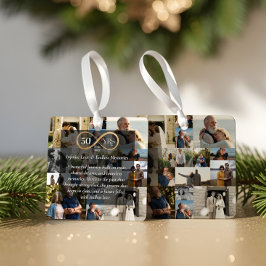 50 Years Anniversary Infinity Photo Collage Gift Ornament Aus Metall
