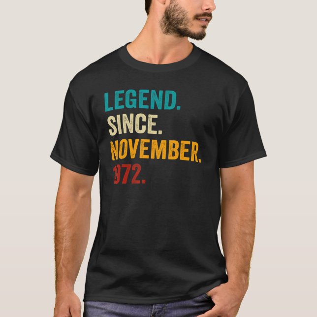 50 Years Old  50th Bday Men Legend Since November  T-Shirt (Vorderseite)