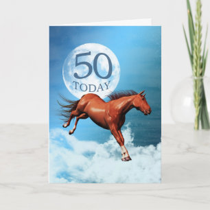 50 Years old birthday card with spirit horse Karte