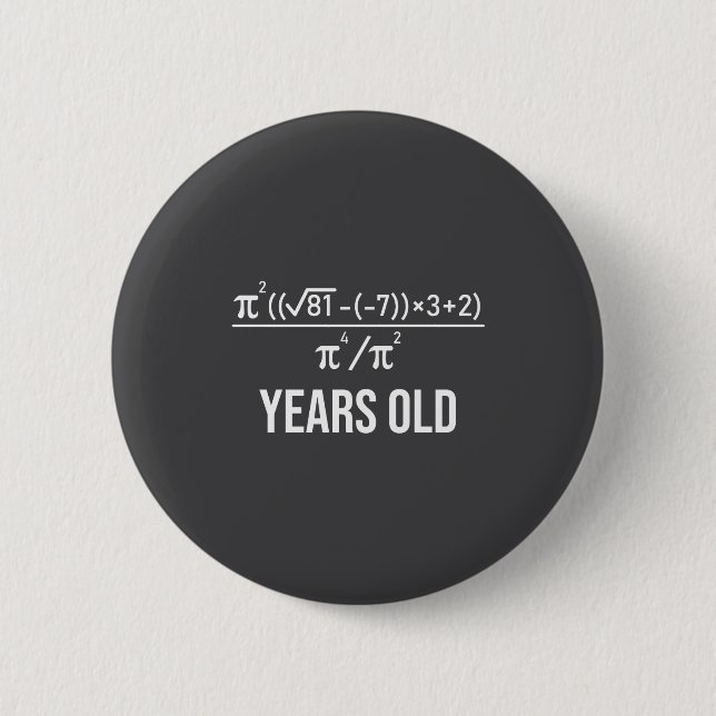 50 Years Old Equation Funny 50th Birthday Math  Button (Vorderseite)