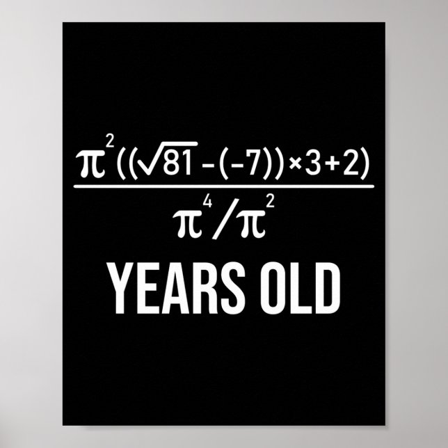 50 Years Old Equation Funny 50th Birthday Math  Poster (Vorne)