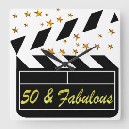 50 YR ALTER FILMSTAR QUADRATISCHE WANDUHR