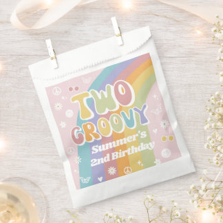 50 Zwei Groovy-Gefälligkeitsflaggen | Groovy Birth Geschenktütchen