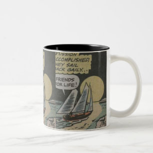 50er-Abenteuer-Comics Bestes Geschenk für klassi Zweifarbige Tasse