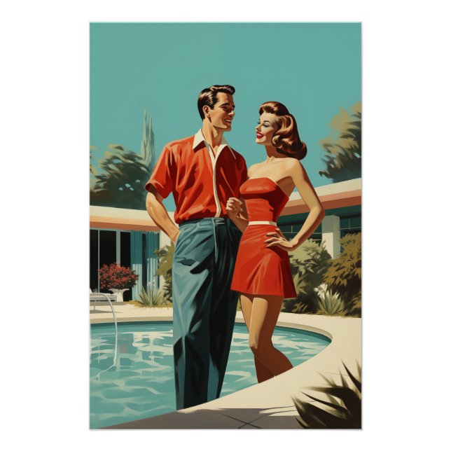 50er am Pool Poster (Vorderseite)