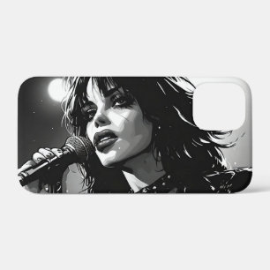 50er BW-Grafik-Comic-Stil Goth-Punk-Sänger Case-Mate iPhone Hülle