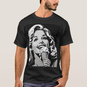 50er BW Graphic Comic Style Eis Blondine T-Shirt