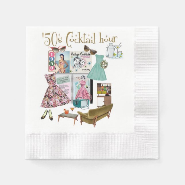 "50er Cocktail-Stunden-Servietten Serviette (Vorderseite)