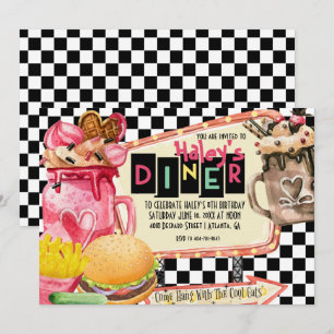 50er Diner Milkshake Party Einladung