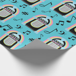 50er Diner Retro Musik Sock Hop Vintage Jukebox Geschenkpapier