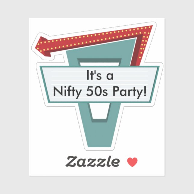 50er Diner Signer 1 Aufkleber (Blatt)