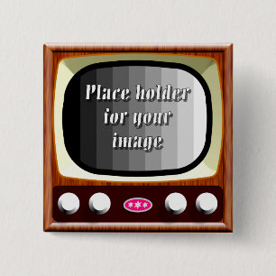 50er Fernsehschablone Button