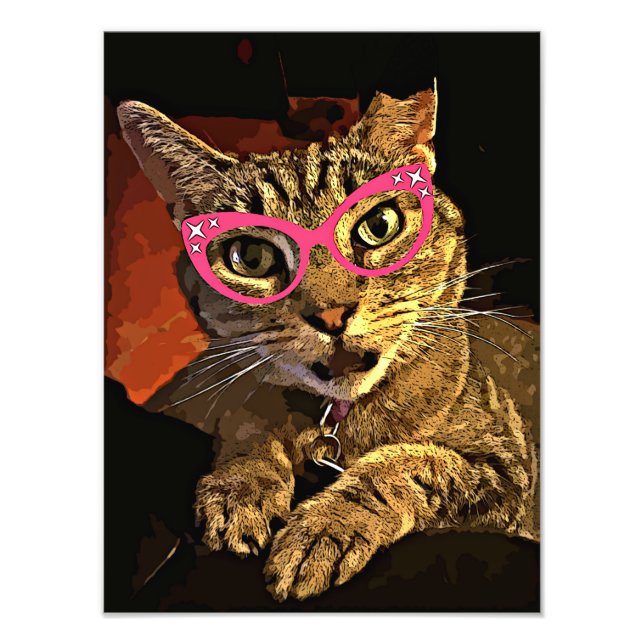 50er-Jahre-Brille-Indidigo Fotodruck (Vorne)