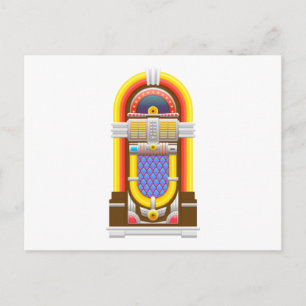 50er Jahre Retro-Musikbox Postkarte