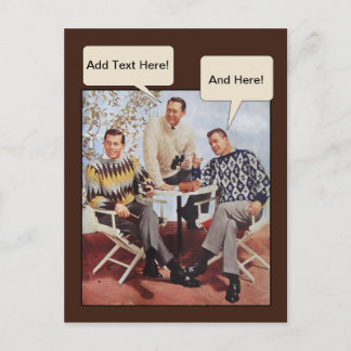 50er-Jahre-Strickpullover-Typen Postkarte