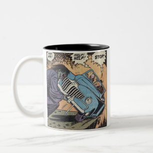 50er Jahre Vintage-Horror-Comic Zweifarbige Tasse