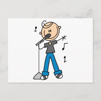 50er Male Singer Strichmännchen T - Shirt und Gesc Postkarte