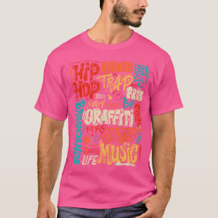 50er Musik- und Hip-Hop-Graffiti-Kassette Vintage  T-Shirt