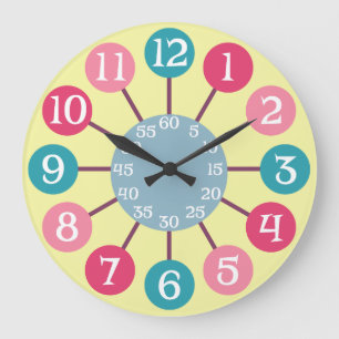 50er Retro Atomic Sternexplosion Mittleres Jahrhun Große Wanduhr