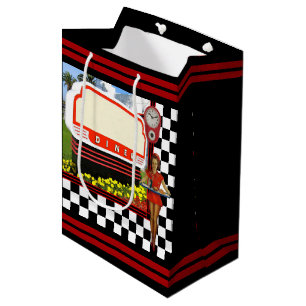 50er Retro Diner Blank Sign Mittlere Geschenktüte