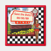 50er Retro Diner Rettete-the-Date