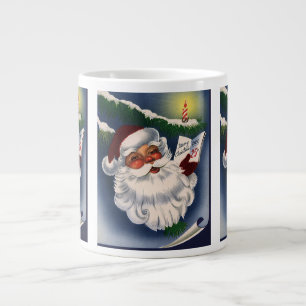 50er Retro-fröhlicher Weihnachtsmann, Vintage-Weih Jumbo-Tasse