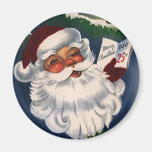 50er Retro Jolly Santa Claus, Weihnachtsfeiertage Magnet