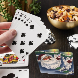 50er Retro Jolly Santa Claus, Weihnachtsfeiertage Spielkarten