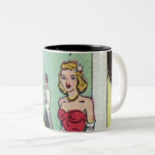 50er Romantisches Comic Zweifarbige Tasse