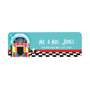 50er Sock Hop Dance Party Jukebox Adresslabels