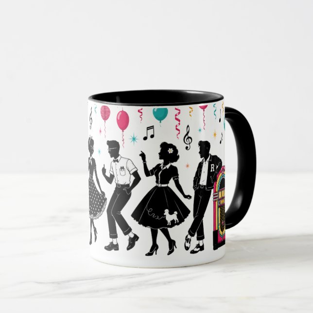 50er Sock-Hop-Jukebox-Party Tasse (VorderseiteRechts)