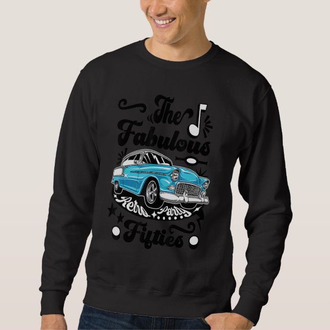 50er Sock Hop Kostüm Retro Auto Greaser 1950er Roc Sweatshirt (Vorderseite)