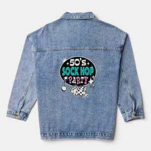 50er Sock Hop Kostüm Vintag 1950er Rockabilly Rock Jeansjacke
