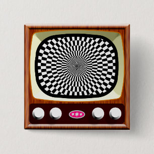 50er Television Op Art Button