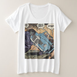 50er Vintag Horror Comic Große Größe T-Shirt