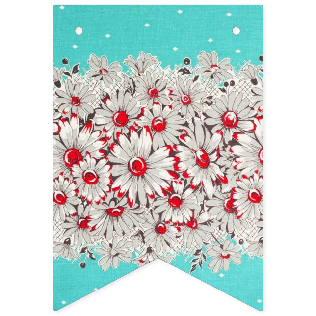 50er Vintage Grenzdrucksäulen Wimpelkette (Erste Fahne)