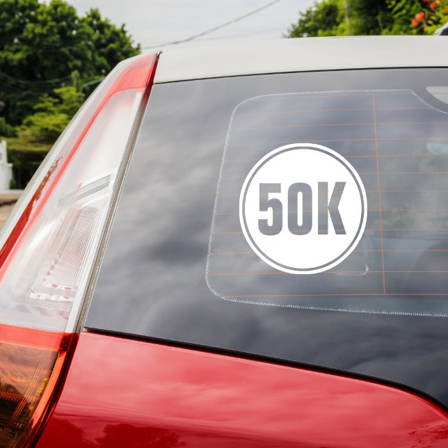 50k-Läufer Ultra-Marathon Open Fensteraufkleber (Von Creator hochgeladen)
