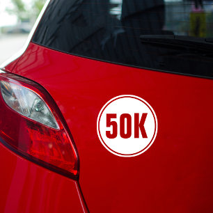 50k Läufer Ultra-Marathon Open Runder Aufkleber