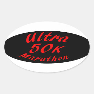 50K Ultra-Marathon Ovaler Aufkleber