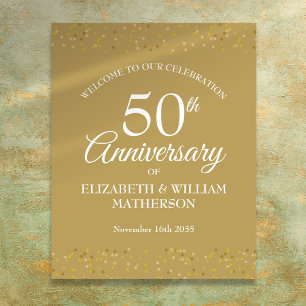 50th Anniversary Gold Dust Welcome Sign Poster