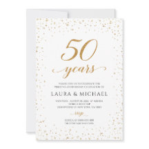 50th Anniversary Invitation, Gold Wedding Invites