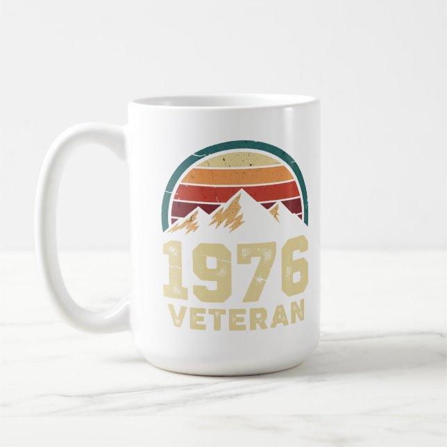 50th Birthday 1976 Retro Mountains Sunshine Vintag Kaffeetasse (Links)