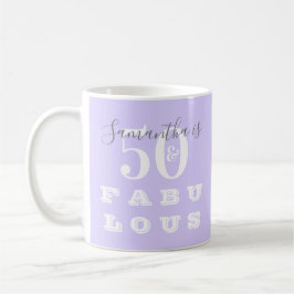 50th Birthday 50 fabulous Lilac Personalized Kaffeetasse