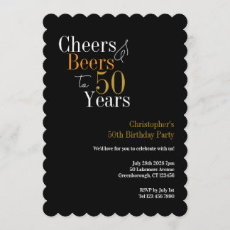 50th Birthday Cheers and Beers Party Einladung