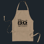 50th Birthday | Customizable for any age Schürze<br><div class="desc">50th Birthday BBQ apron Customizable for any age. Cheers to 50 years. Aged to perfektion. Present for fifty year old men; dad,  husband,  uncle,  grandpa,  brother usw. Personalizable age number,  slogan and color. Cute birthday party gift idea</div>