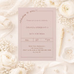 50th birthday dusty blush pink simple modern einladung<br><div class="desc">Celebrate a milestone in style with this elegant 50th birthday invitation in dusty blush pink. Designed for a sophisticated and memorable celebration, this invitation features a clean, modern layout with a delicate script detail and subtle heart accent for a feminine and timeless touch. Perfect for women celebrating their 50th birthday,...</div>