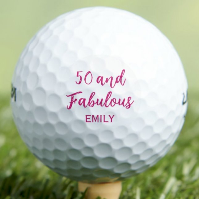 50th Birthday for Daughter - Pink 50 & Fabulous Golfball (Von Creator hochgeladen)